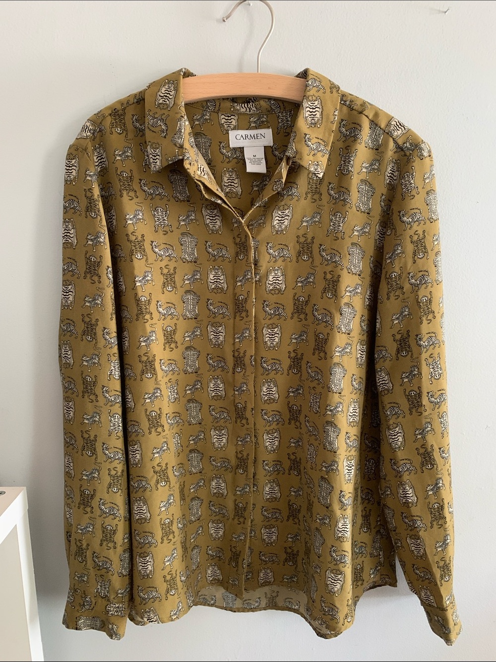 Tiger Block Print Button Down